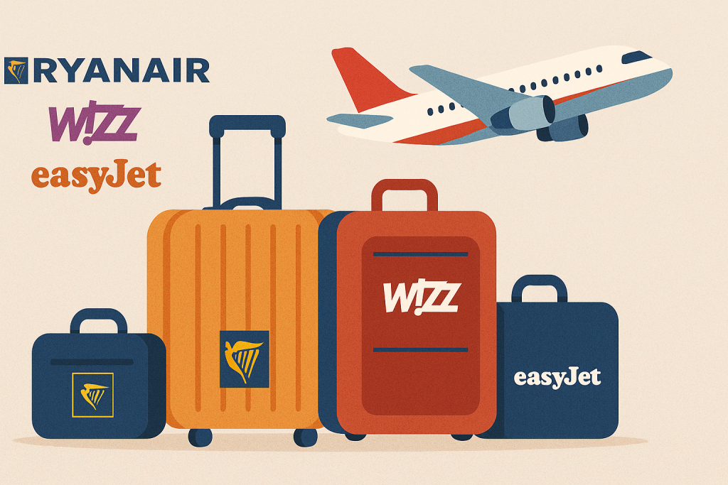 Sprievodca batožinovými pravidlami 2025: Ryanair, Wizz Air, easyJet a Austrian Airlines